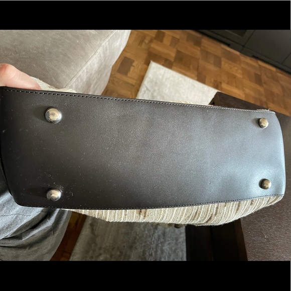 Reiss large satchel bag in lustery tweed w leathr - Picture 10 of 13